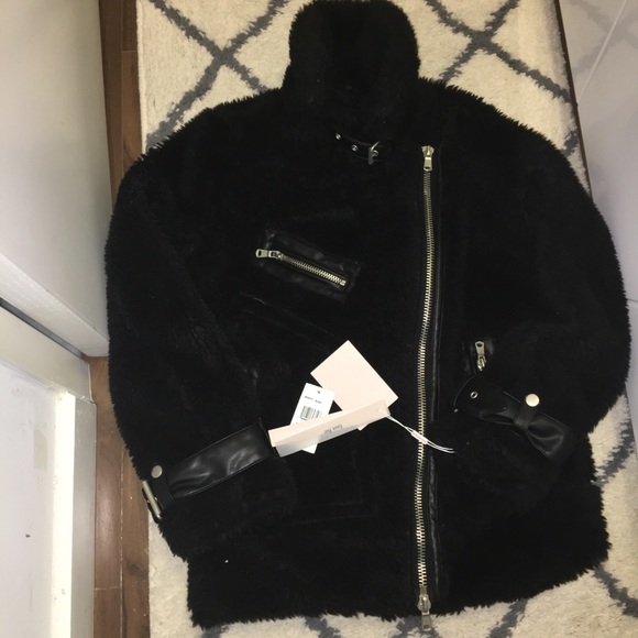NWT Avec Les Filles teddy biker jacket - Picture 2 of 6